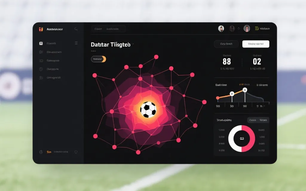 战术板与数据可视化的组合画面：热力图、传球网络与比分时间轴，清晰极简风格